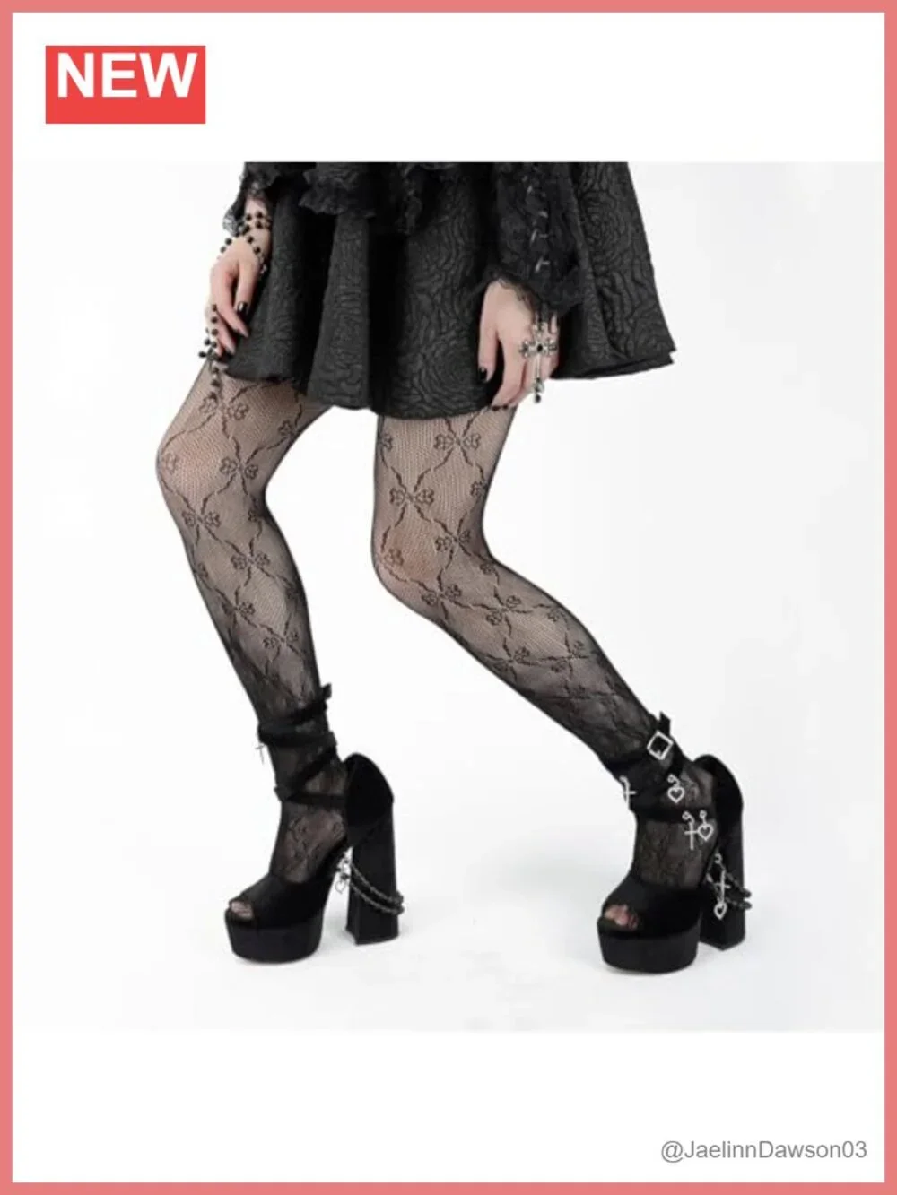 Velvet Platform Heels with Pearl Chains Chunky Ankle Strap Open Toe - Gothic